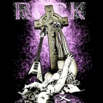 School Girls Kid Rock flying v catholic crusifix purple